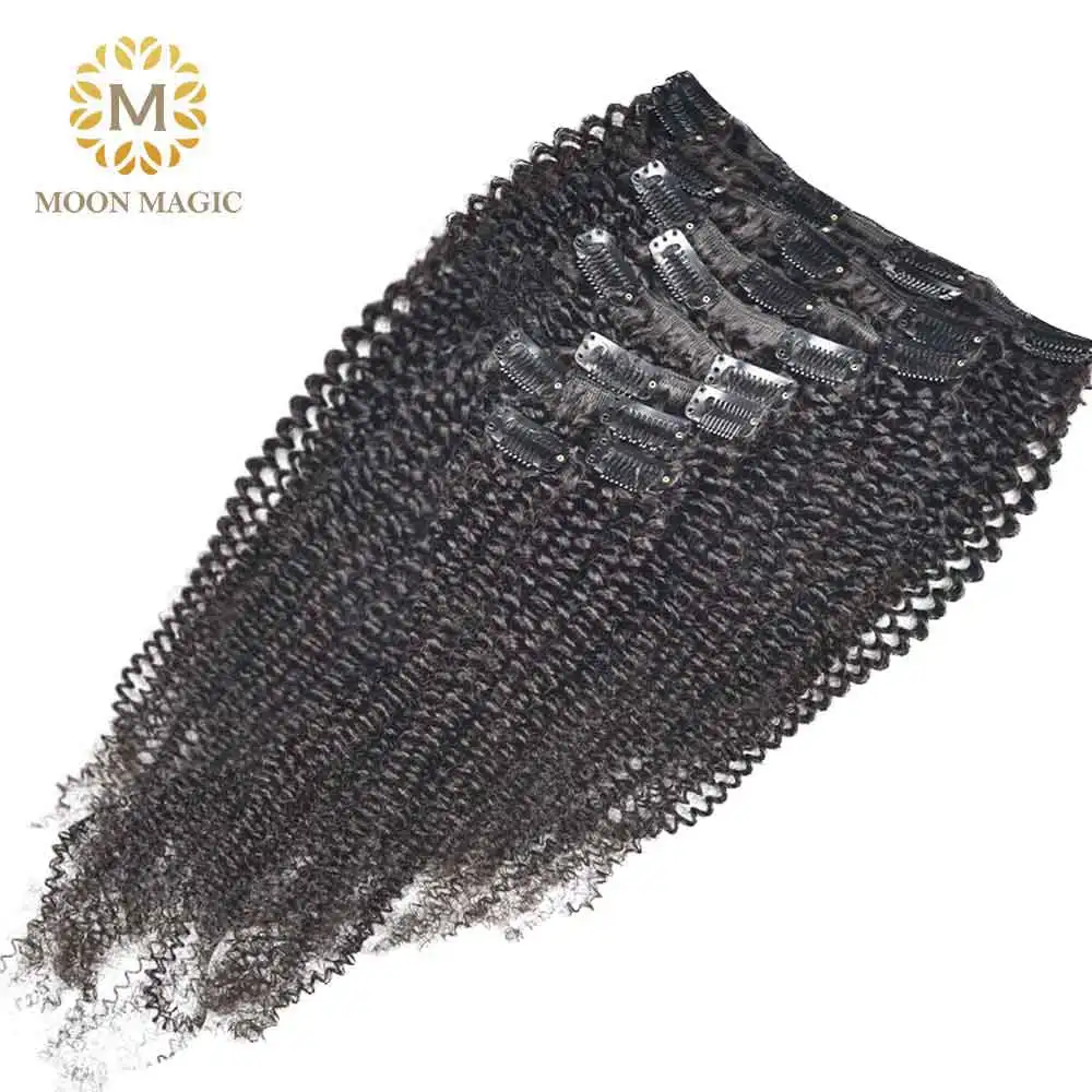 4B 4C афро кудрявый массовых человеческих волос для наращивания на заколках