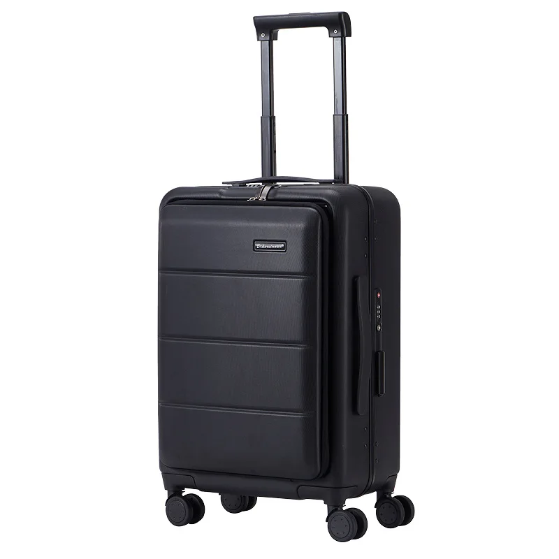 Black Новинка, 2" 24" 2" дюймов ABS+ PC чехол для костюма, сумка в виде ракушки, универсальный чехол на колесиках для переноски багажа на молнии, чехол для путешествий, Модный чехол на колесиках - Цвет: Black