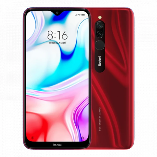 Red Xiaomi Redmi 8, 4 ГБ, 64 ГБ, Восьмиядерный процессор Snapdragon 439, двойная камера 12 Мп, мобильный телефон, 5000 мА/ч, большая батарея OTA - Цвет: Red