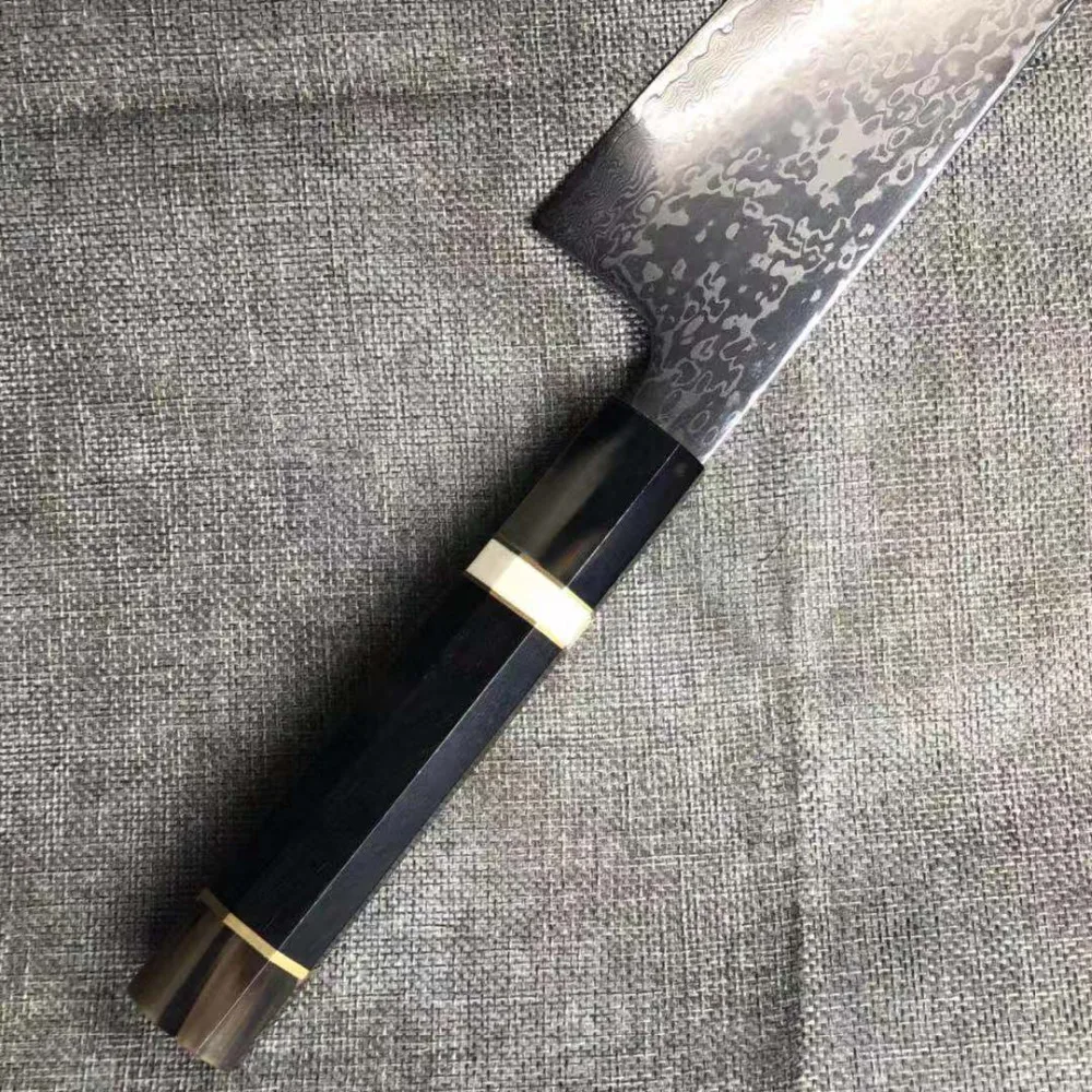 Нож шеф-повара Дамасская сталь кухонный инструмент Острый японский santoku knfie