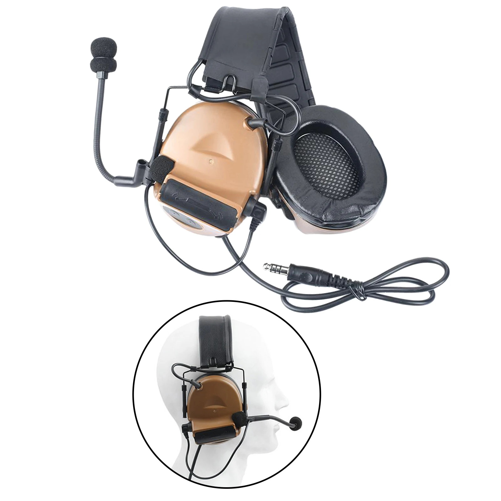 

Tactical Headphones Headset Hunting Communication for PTT Radio Walkie Talkie