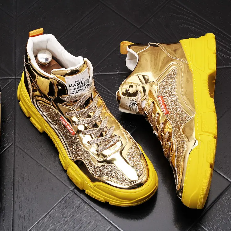 ERRFC Новое поступление роскошная мужская золотистая комфортная обувь на каждый