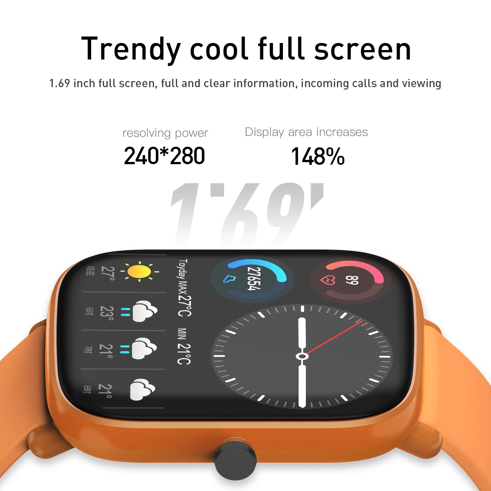 umo um60 smart watch 1 69 touch ultra thin screen men women sports fitness tracker ip67waterproof for ios android xiaomi phone free global shipping