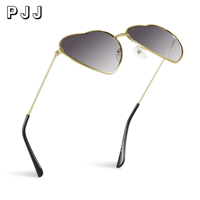 Женские солнцезащитные очки в стиле ретро кошачий глаз с сердцем металлическая