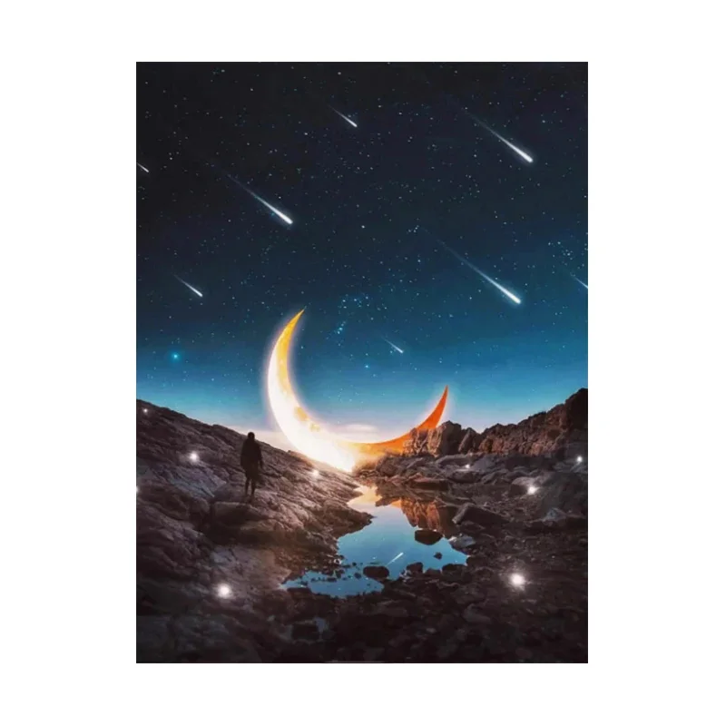 5D Алмазный вышитый Ночной пейзаж живопись &quotсделай сам&quot Луна набор со стразами