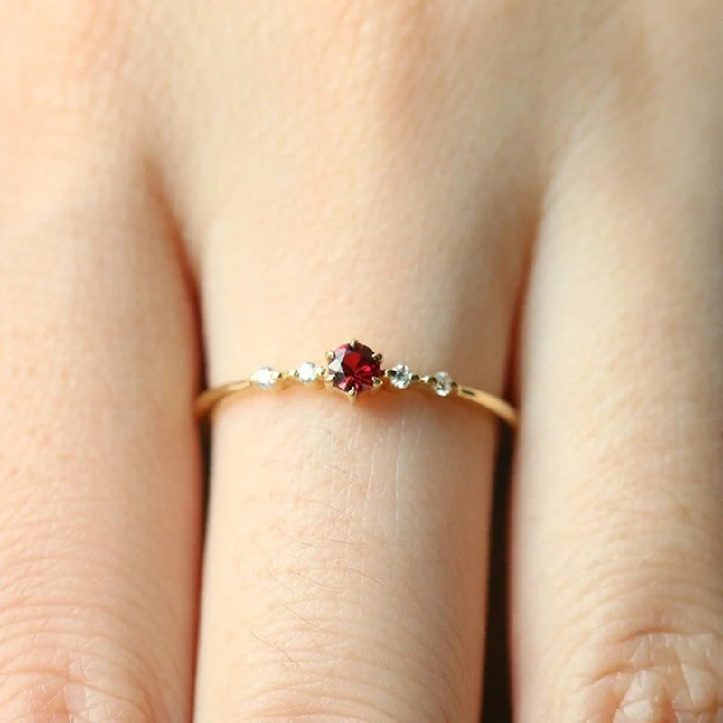 Hot Sale New Ruby Ring Female Fashion Engagement Little Finger Ring