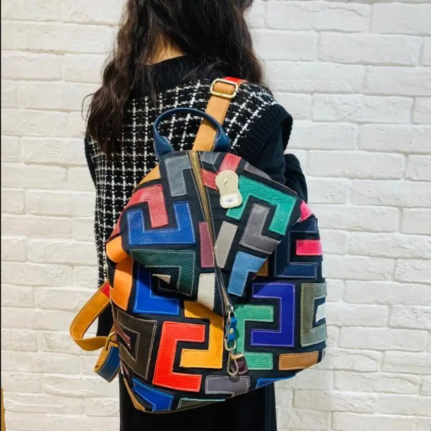 

San Maries Women Anti-theft Leather Backpacks Bags For Girls Female Shoulder Bag Multi function Traveling Backpack Mochilas