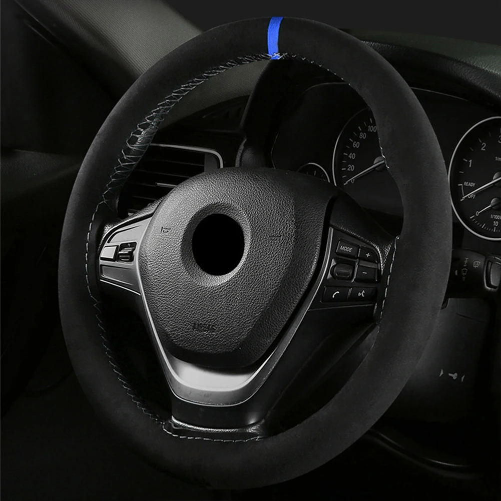 

Accessory Steering Wheel Cover Replacement 15" 38cm Anti-Slip Black+Blue