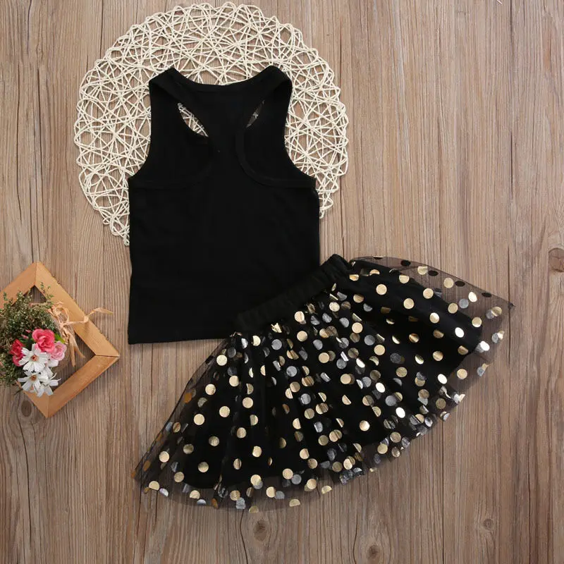 Детский наряд Pudcoco для девочек на день рождения футболка юбка вечерние детская