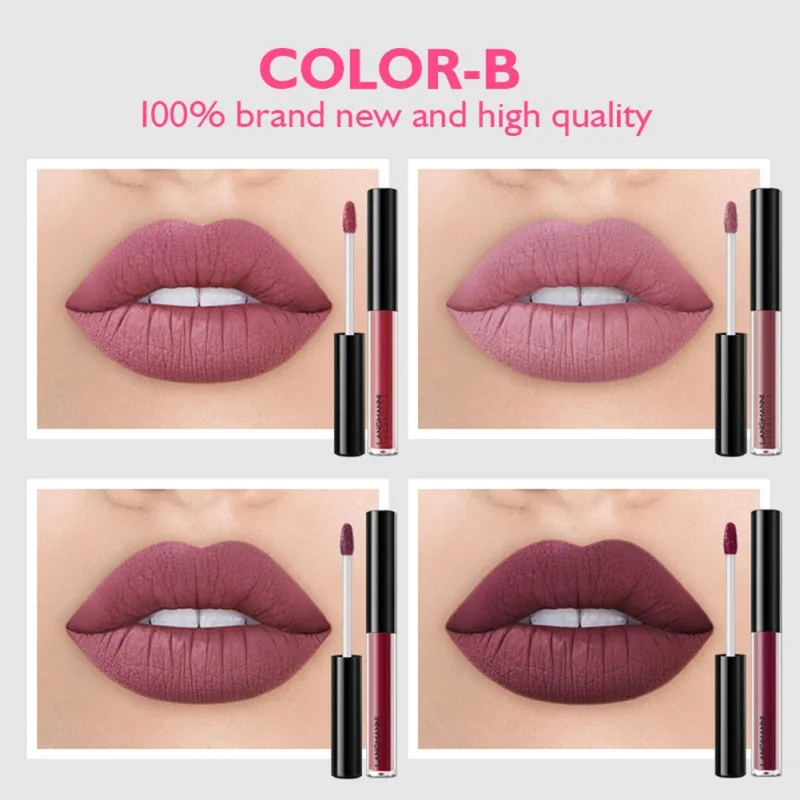 4 шт. сексуальная матовая губная помада бархатный блеск для губ набор не Цветущая