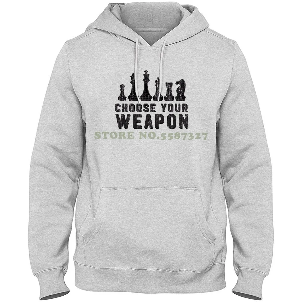 

Шахматы выберите свое оружие-шахматный влюбленный Толстовка с длинным рукавом Свитшот подарок игра король черный комплект