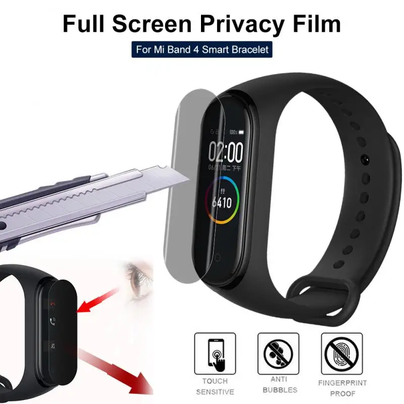Privacy Protector Film For Xiaomi Mi Band 4 Anti-Spy Soft Hydrogel HD Smart Watch Protective flim | Электроника