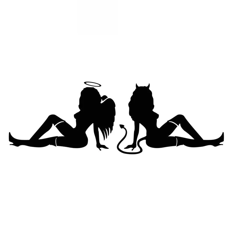 Стикер для автомобиля сексуальная девушка обратно к спине ангел демон ПВХ