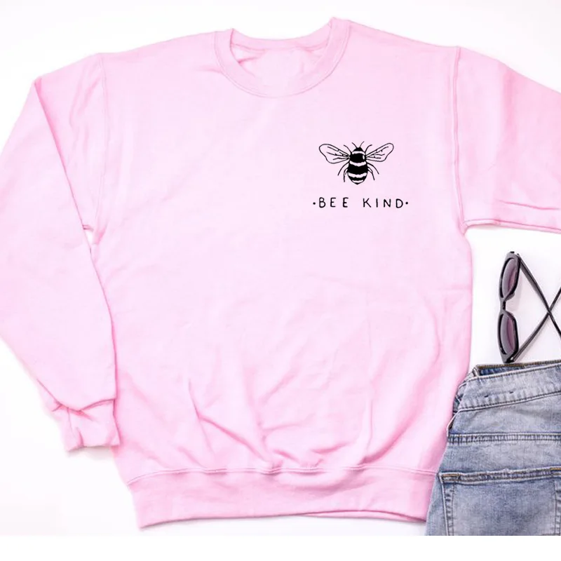 

bee kind sweatshirt woman clothes streetwear tops animal pullovers casual korean gothic hoodies pink womens hoodie harajuku