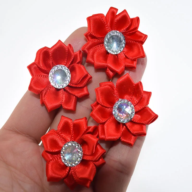 20 шт. атласная лента с цветами 4 5 см | Дом и сад