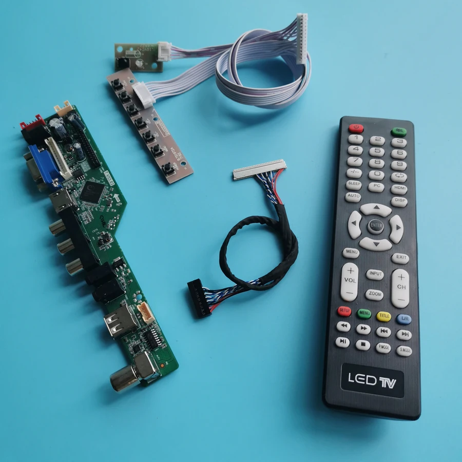 

LVDS For HSD100IFW1/HSD100IFW2/HSD100IFW4/HSD101PFW2 LCD 60Hz WLDE VGA AV Monitor Universal Drive Board Kit 1024*600 30 Pin