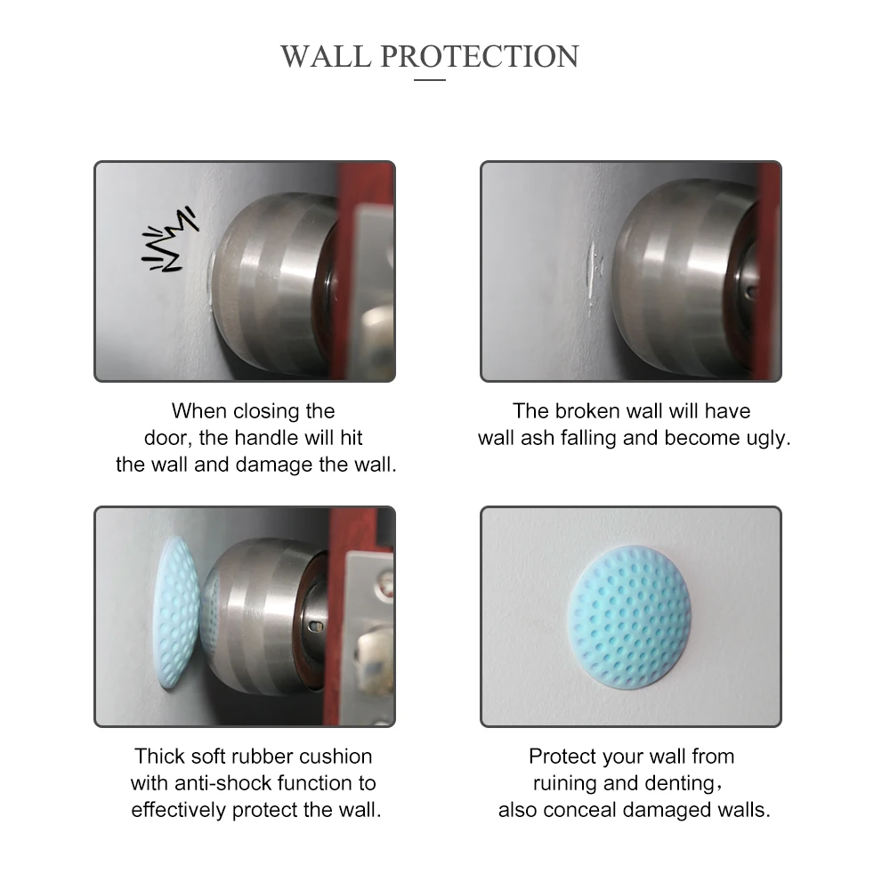 Настенные протекторы дверная ручка 1 шт. силиконовые самоклеящиеся бамперы