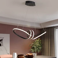 black white spray paint modern led chandelier hanging for dining room kitchen room living room home deco chandelier fixture