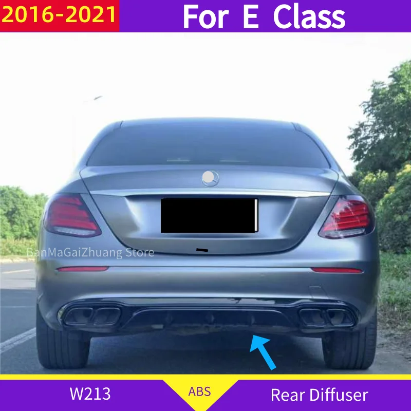 

W213 Rear Diffuser Exhaust Tips For Mercedes E class 2016-2021 E200 E300 E320 E350 Rear lip E63 style