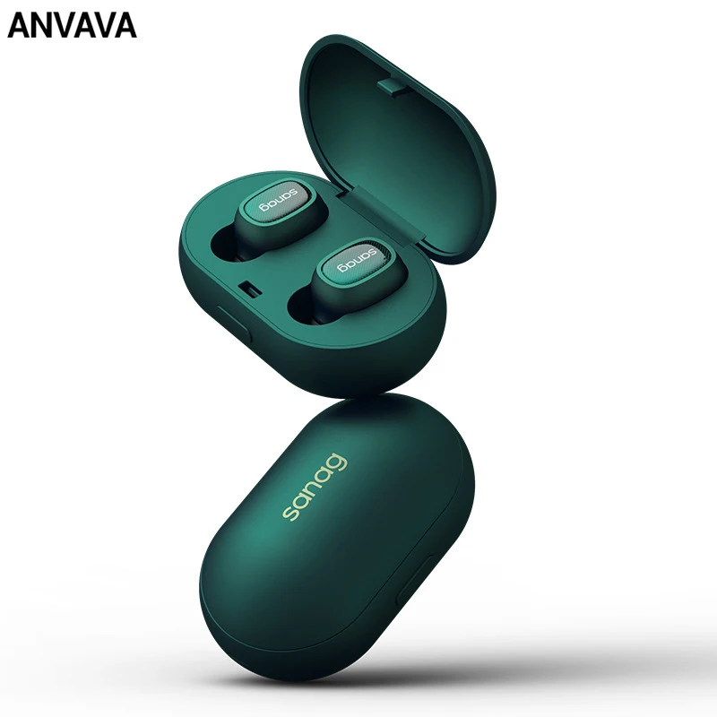 ANVAVA наушники вкладыши TWS стерео Бас Звук Наушники с зарядный чехол Bluetooth