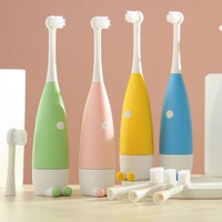 cartoon toothbrush childrens bamboo carbon clean teeth electric toothbrush teeth whitening brush 2 head replace