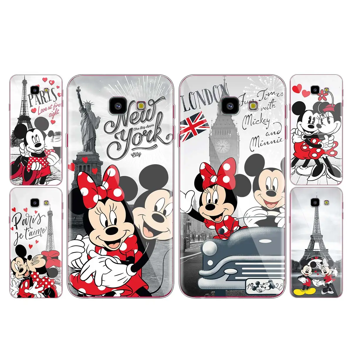 

Mickey Minnie in London for Samsung Galaxy J2 J3 J4 Core J5 J6 J7 J8 Prime duo Plus 2018 2017 Soft Transparent Phone Cover