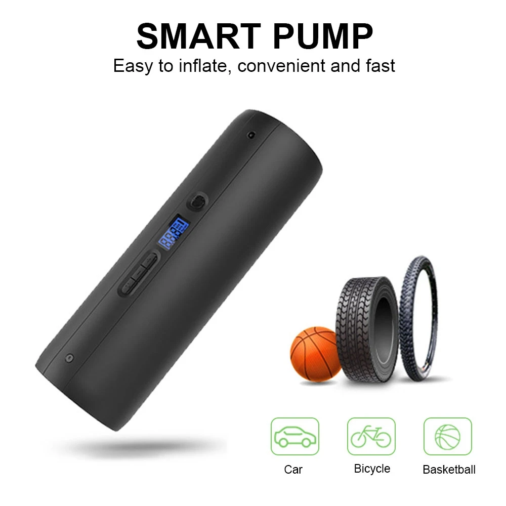 

Mini Electric Bicycle Smart Air Pump Portable 12V 150PSI Air Inflator USB Charge With LED Light For MTB Motorcycle Bike Car Tire