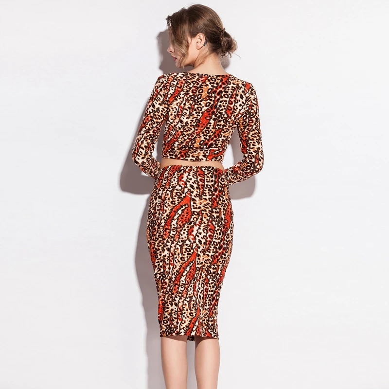 Классическое эластичное хлопковое пляжное платье с леопардовым принтом 2020