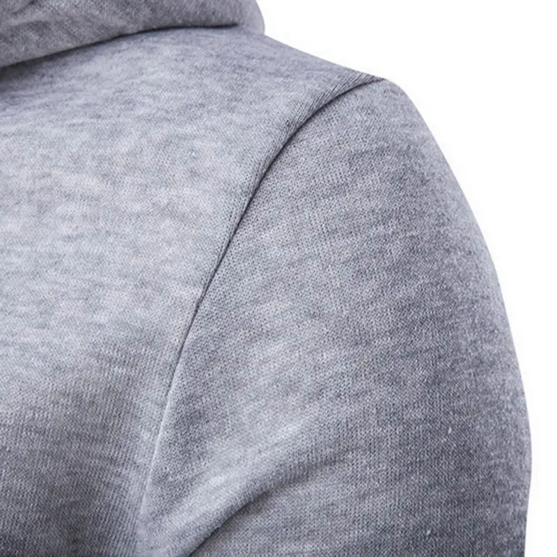 Для мужчин Осень Модные приталенные худи Толстовка простые однотонные с