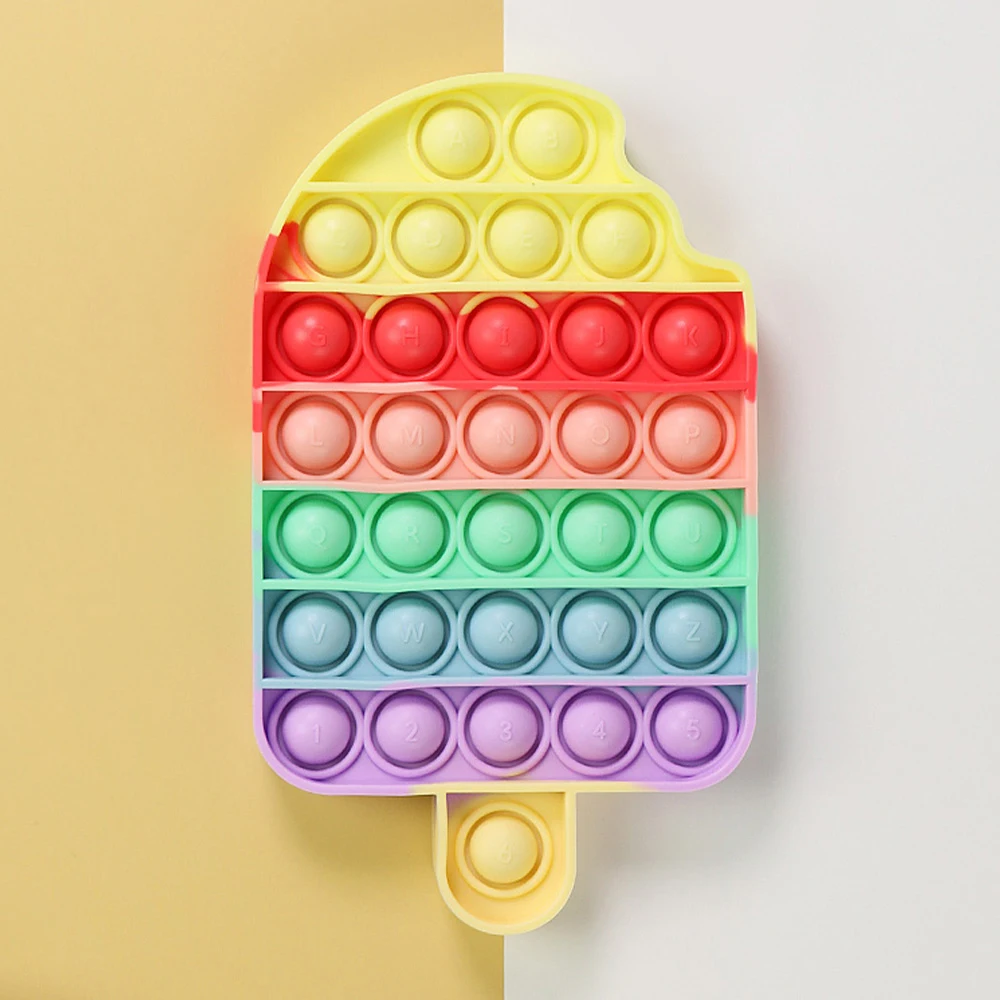 

Popsicle Ice Cream Food Simple Fidget Toy Push Bubble Stress Sensory Toy Relief Anti-stress Hand Game Toys for Children