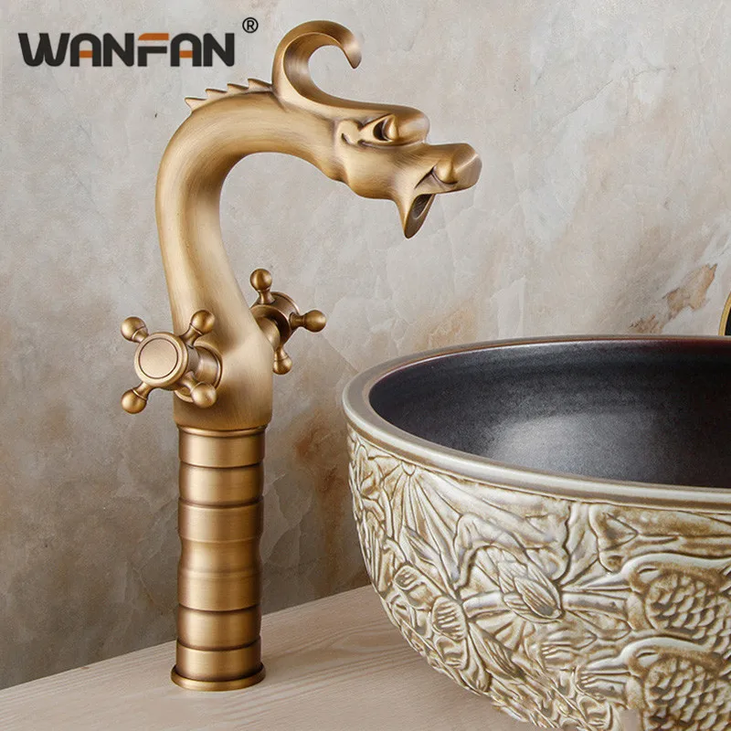 Смесители для раковины дизайнерские классические специальные бронзовые 2 ручки