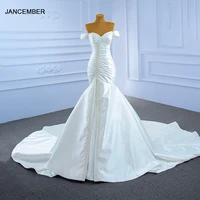 J67285 JANCEMBER Sexy White Bra Wedding Dress 2021 Bridal Wedding Banquet Bifurcated Rivet Beads Fishtail Gown robes de soirée