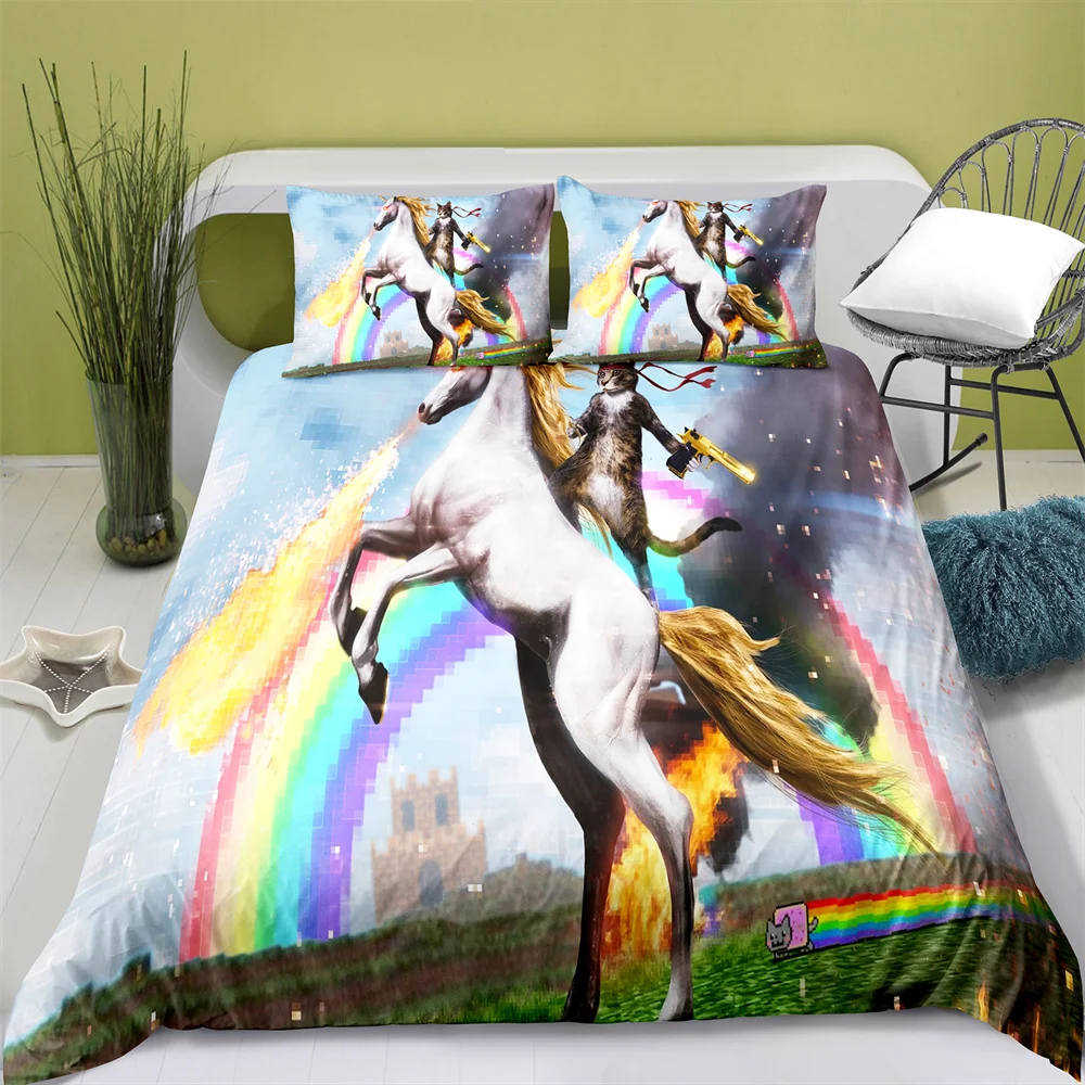 

Пододеяльник в стиле животного с 3D-принтом, наволочка для спальни, украшение для спальни, королевский комплект постельного белья, кровать б...