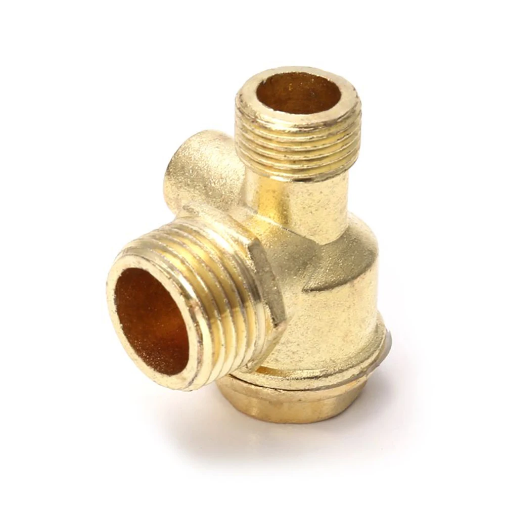 

3-Port Air Compressor Check Valve Brass Male Threaded Connector Tool New