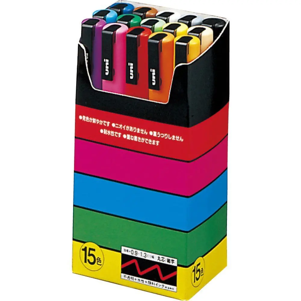 PC-3M маркеров Uni-POSCA 15 (PC-3M15C) 1 5 мм | Канцтовары для офиса и дома