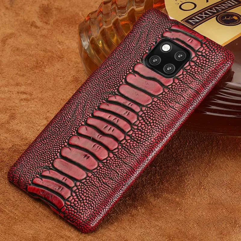 Wine red Чехлы для телефонов huawei P10 P20 P30 Lite mate 9 10 20 lite Pro Case Ostrich Foot текстурированное покрытие для Honor 8X9 10 V20 P Smart case - Цвет: Wine red