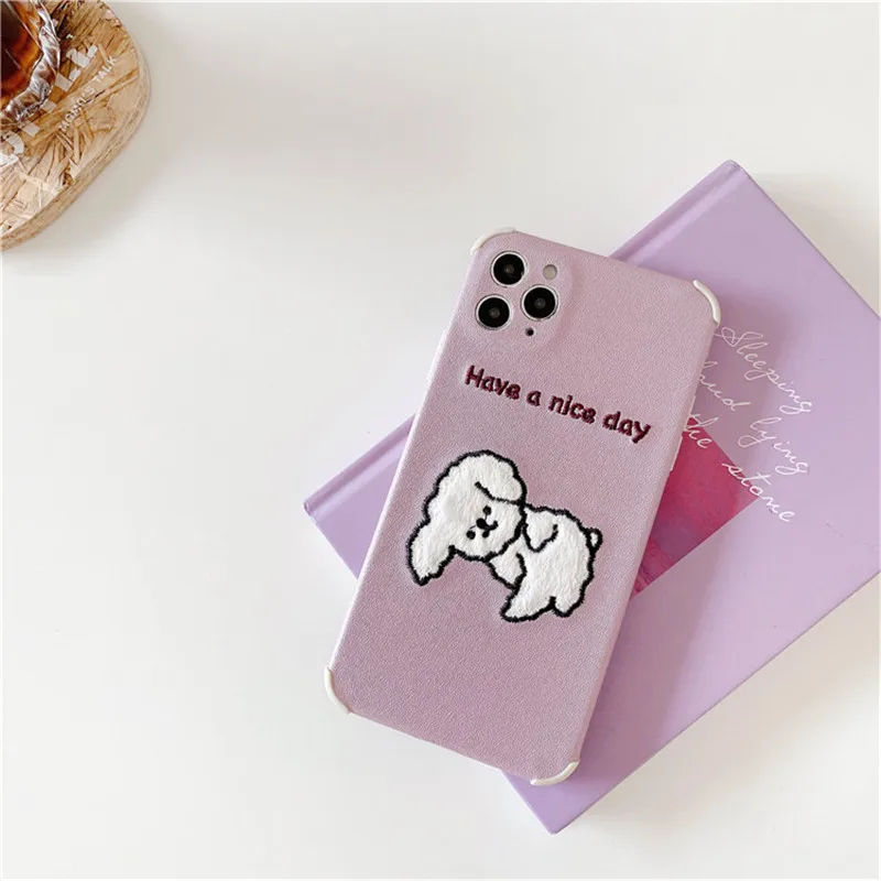 

Puppy Case for iPhone Silicone Couple iPhone 11 Pro MAX Case/12 Pro Max/XS MAX/12 Mini funda iphone 12 pro чехол на айфон 11