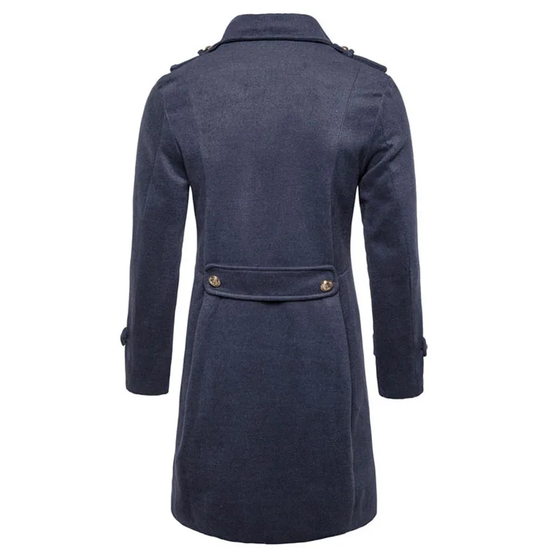 

Solid Winter Trench Coats Men Casual Slim Double Breasted Warm Mens Jacket Korean Style Oversized Long Sleeve Overcoat Jacket