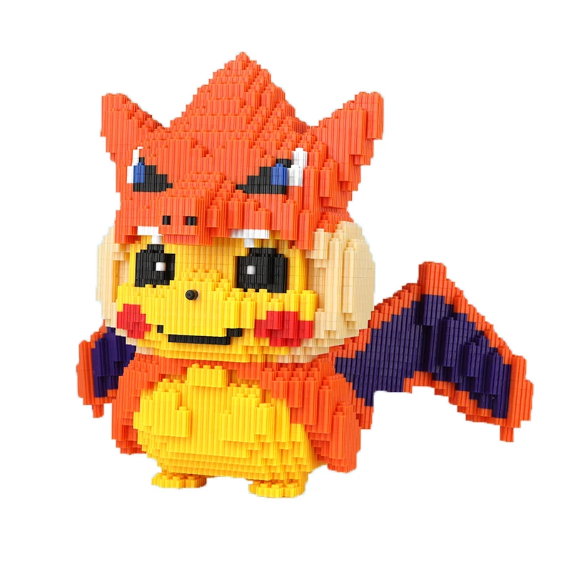 

HCP Cute Animal Pikaqiu Figures Auction 3D Model Building Blocks Kit Diamond Mirco Plastic Assembly Toys for Children Kids Gifts