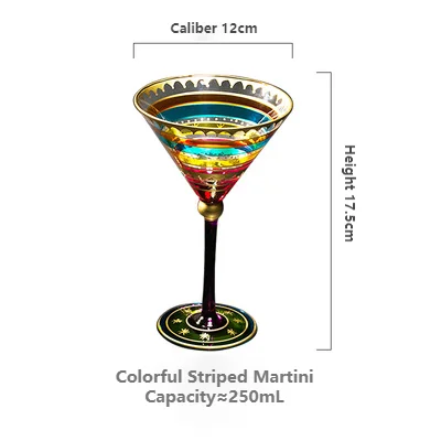 

Painted Glass Wine Set Goblet Home Crystal Glass Artificial Hand-painted High-quality Creative Bar Special Cocktail Glass
