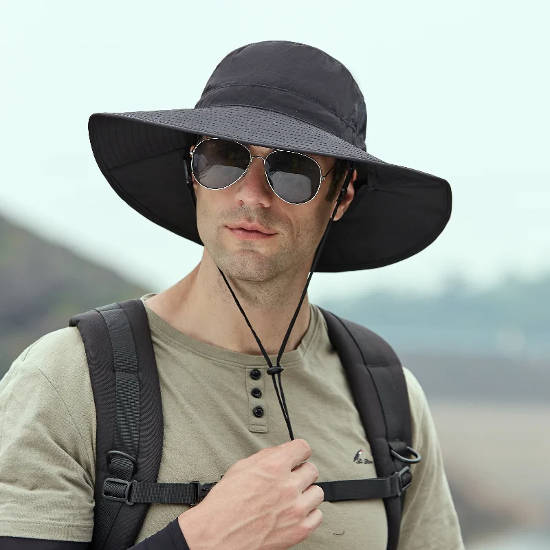 

Summer men and women wide-brimmed sun hat polyester quick-drying hat mountain fishing fisherman