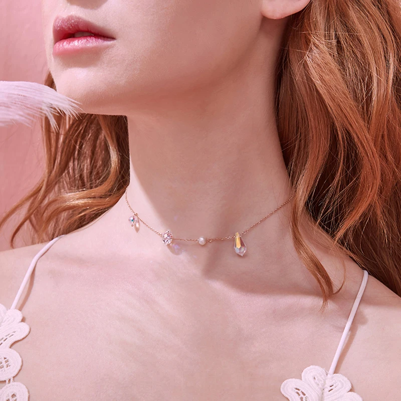 Новое ожерелье с кулоном красочные бусы жемчуг кисточки чокер кристаллами