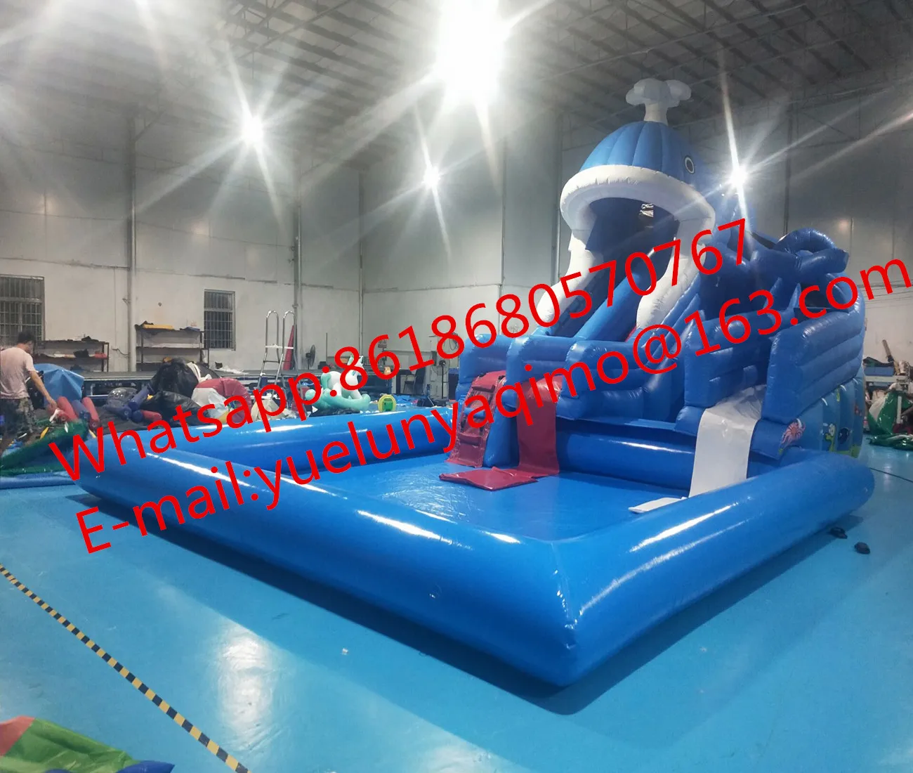 

Manufacturers sell ocean inflatable water slide swimming pool