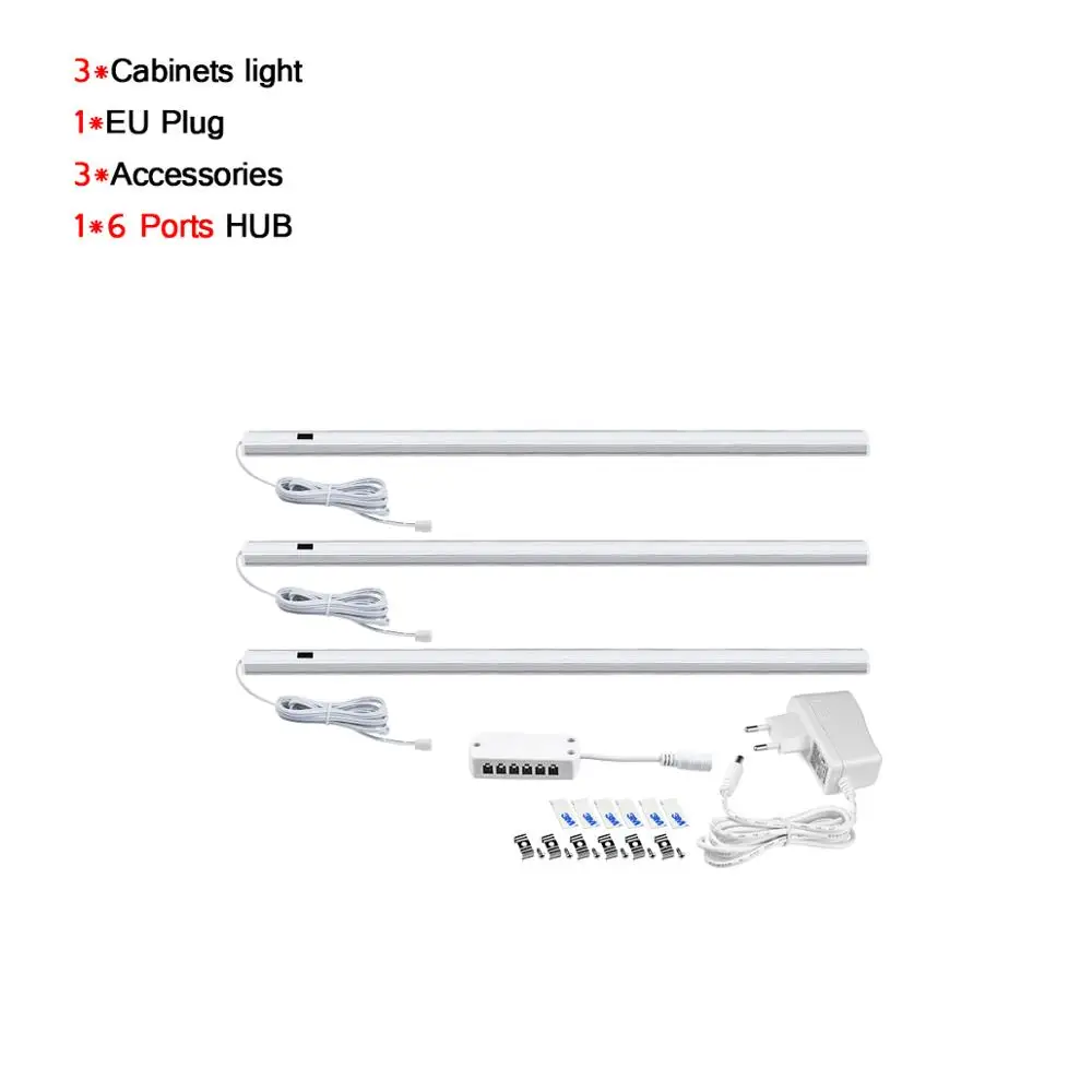 3pcs DC Светодиодный светильник для шкафа с ручным волнистым переключателем, датчик движения, светильник s, 3 цвета, сменный шкаф для кухни, ночник для ванной, спальни, домашний декор - Цвет: 3pcs DC