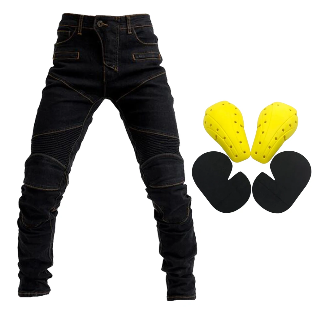 

Motorcycle Riding Men's Jeans Fly Racing Resistance Pants Black