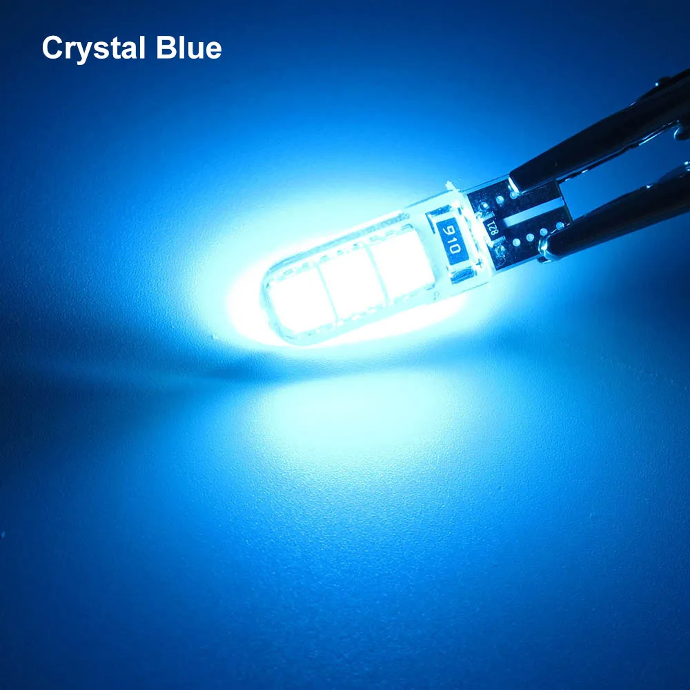 

2Pcs LED T10 Car Wedge Side License Plate Bulb Signal Lamp 12V 5050 6SMD Auto Clearance Light Parking Lamp