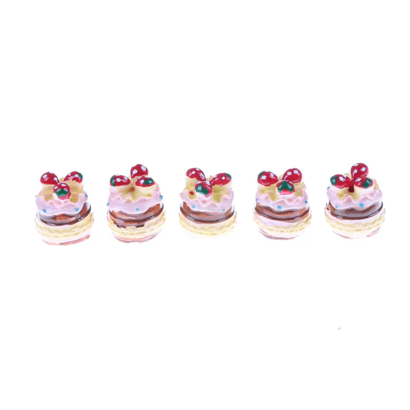5pcs Много 1:12 масштаб макеты кукольного домика фруктовый шоколадный торт десерт для куклы день рождения Кухня Еда пекарня, торт магазин украшения - Цвет: 5pcs