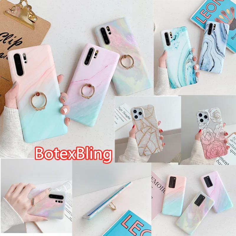 

Carbon gold rose leaf marble holder stand phone case for huawei P40 Pro P20 P30 lite mate30 pro mate20 lite P20 plus NOVA4E 3E