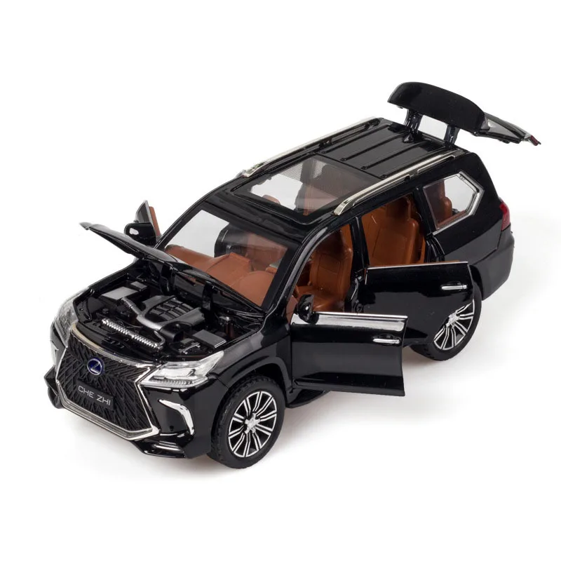 

1/24 Новый Lexus LX570 внедорожник сплава модель Игрушечный Автомобиль Моделирование звук светильник с оттяжкой назад по бездорожью Коллекция иг...