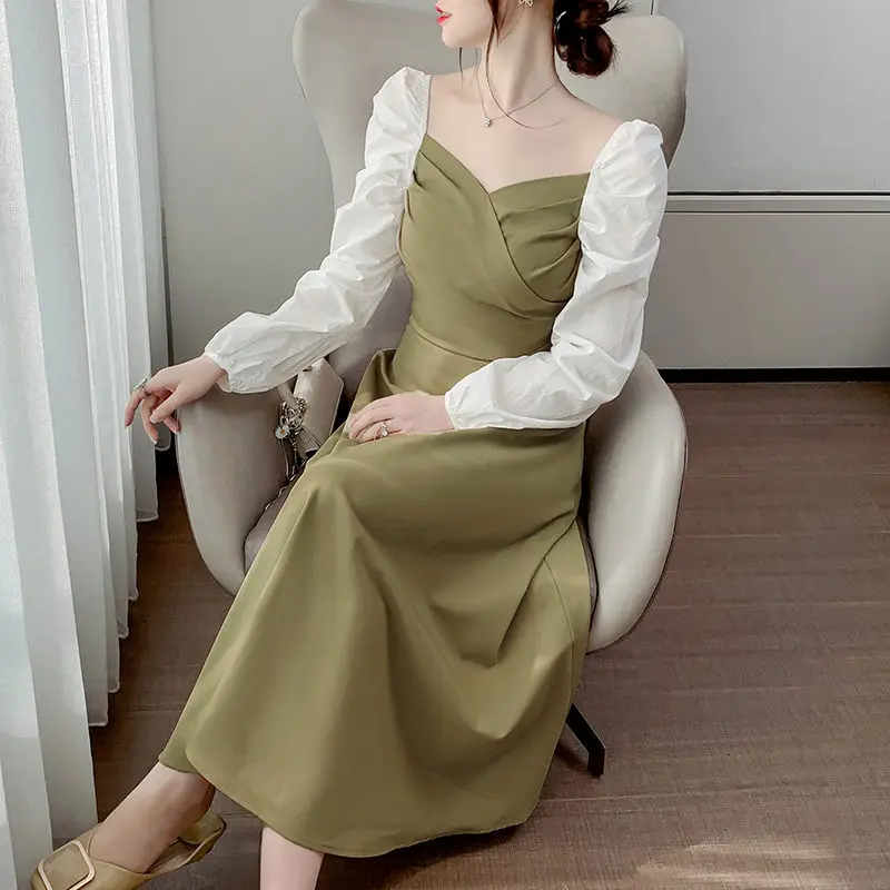 

Design Skirt Long Sleeve Dress Autumn and WinterWoman Dress Vestido De Mujer